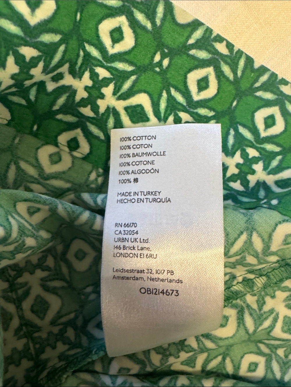 Anthropologie Green Geometric Short-Sleeve Maxi Dress - Picture 4 of 6